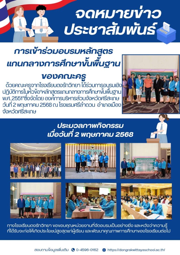 การประชุมเชิงปฏิบัติการการจัดทำหลักสูตรสถานศึกษา ( 2 พ.ค.2568 )